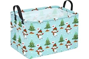 KUNRO Christmas Gift Storage Basket Rectangle Toy Bin storage organizer for Nursery Hamper Home,Kids Bedroom Laundry Hamper Baby Shelf Baskets.