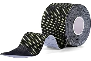 FitPoint Alpha Synthetic Kinesiology Tape, Ultra-Sticky Adhesive Athletic Tape, 20 Count Precut Strips 1 Roll, Pain Relief & Joint Support, Elastic Kinesio Tape for Knee, Wrist, Ankle, Jet Black