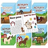 JAPBOR Horse Party Coloring Books - 48PCS Mini Cartoon Horses Activity Color Book Bulk for Party Favors, Farm Western Pony Small Colouring Pages for Birthday Gifts Class Drawing Painting Game