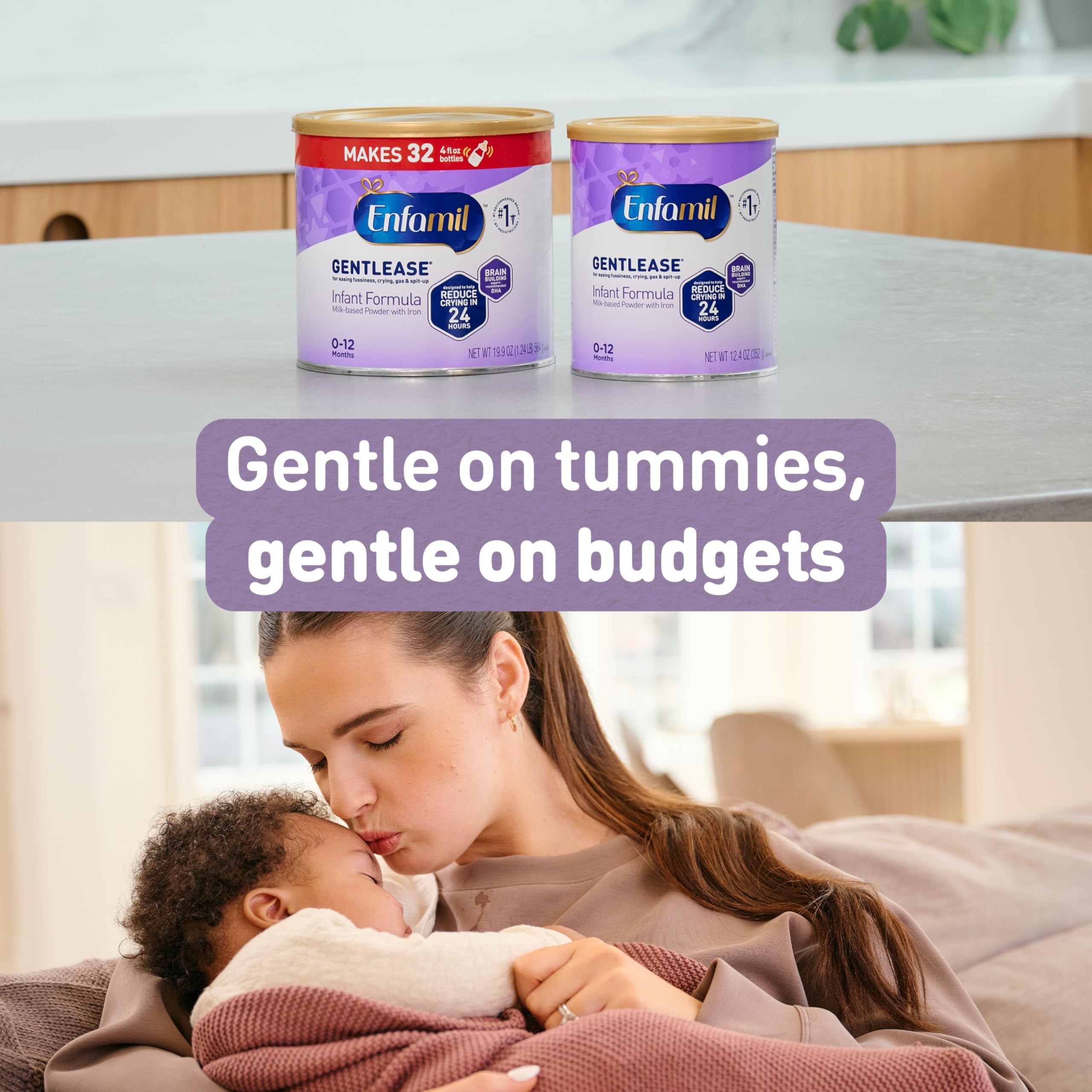 Enfamil Gentlease Easy to Digest Baby Formula, Brain Supporting DHA, for easing Fussiness, Gas, Crying and Spit-up, 19.9 Oz Can