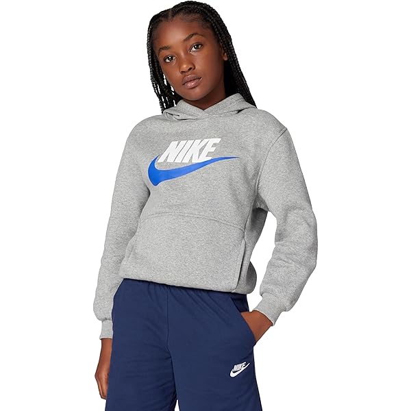 gray nike cropped hoodie
