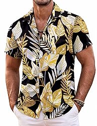COOFANDY Men Summer Shirts Short Sleeve Button Up