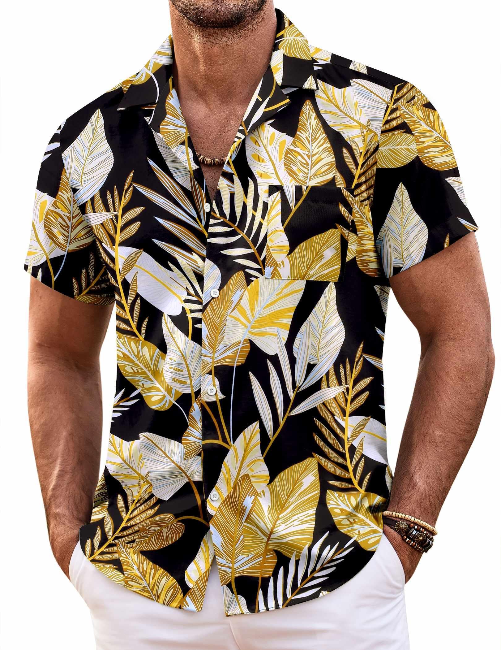 COOFANDY Men Summer Shirts Short Sleeve Button Up