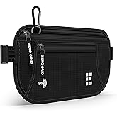 Money Belt for Secure Travel - RFID Blocking Slim Passport Holder - Hidden Waist Pouch for Cash, Credit Cards, Documents - Concealable Under Clothes, Water-Resistant Slim Fanny Pack for Men and Women