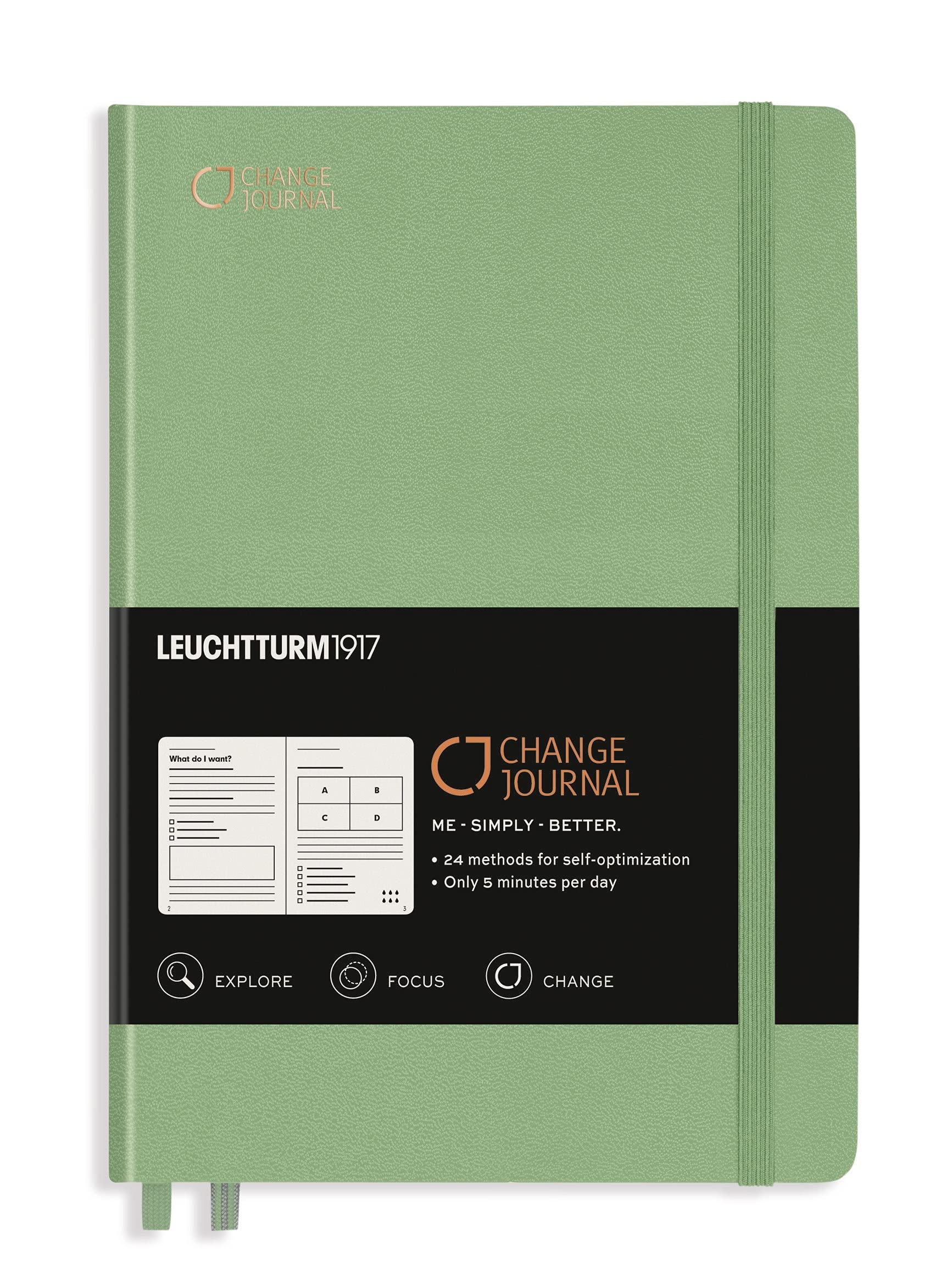 Change Journal Success Journal • Daily Planner for Mindfulness, Clarity & Productivity • Personal Organiser (Sage, English)