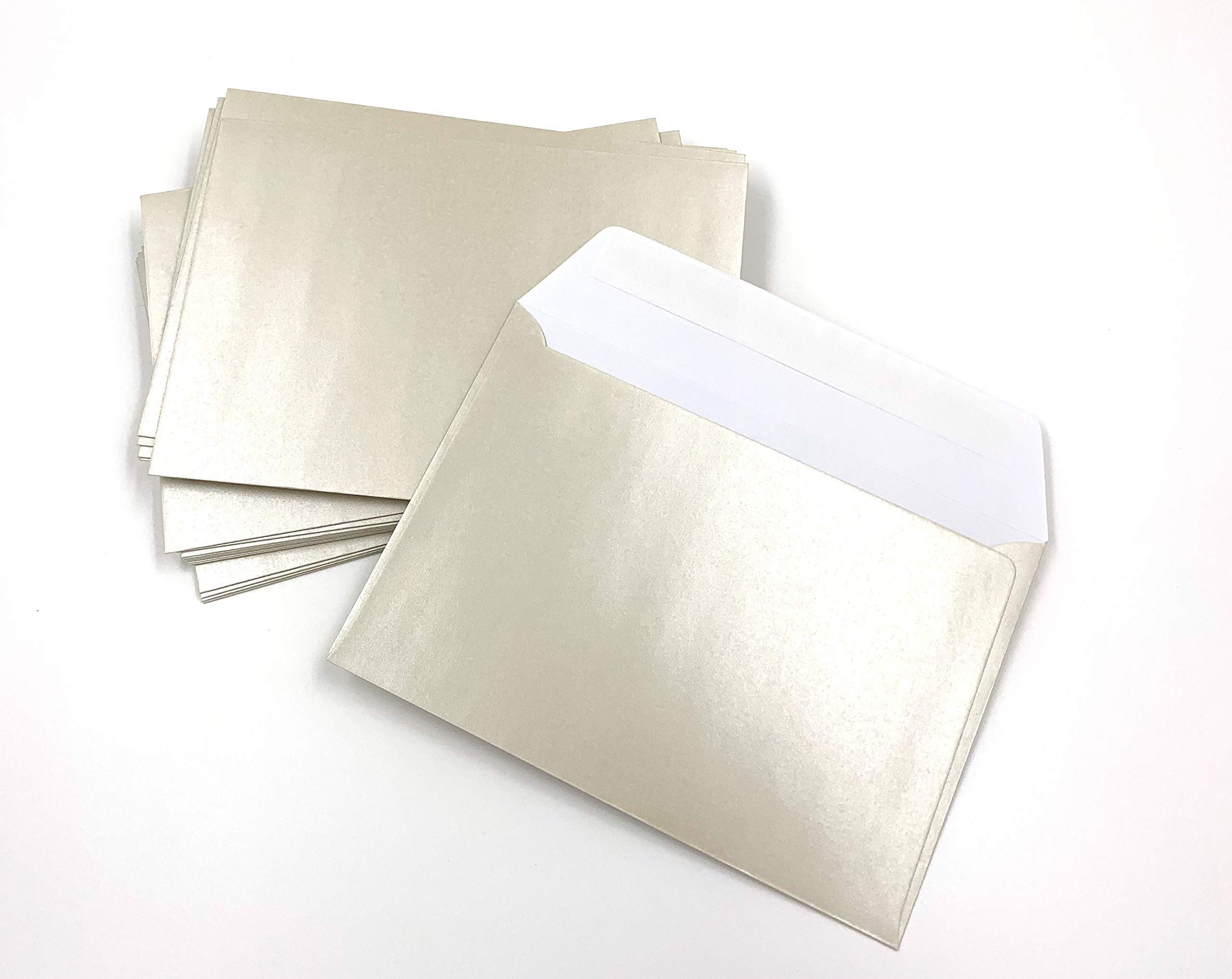 25 Pearlescent Envelopes, White Pearl, Pearls, Pearl Effect, C6 = 162 x 114 mm, Peel and Seal, Premium: 100 g/m²
