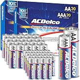 Powermax ACDelco Double AA and Triple AAA Batteries, 40-Count Battery Combo Pack for Home and Office, 20-Count Each, 10-Year Shelf Life