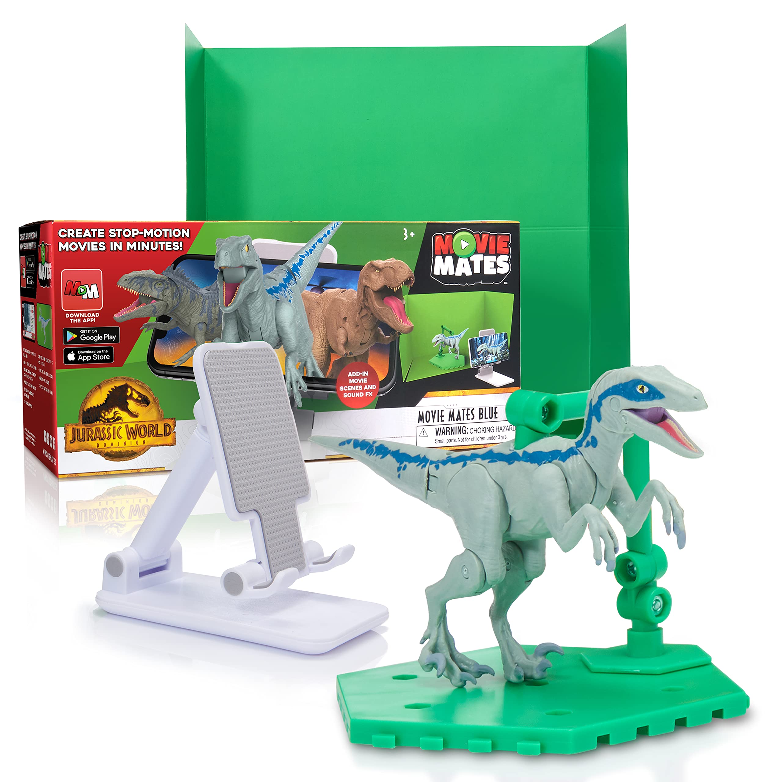 WOW! STUFF - Jurassic World MovieMates Dinosaur Toys | Blue Action Figure Hyper Articulated and App | Official Jurassic World and Dominion Dinosaur Toys for Ages 3+ — image 1