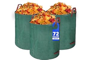 SRKMXZR 3 PackYard Waste Bags 72 Gallon Lawn and Leaf Bags, Reusable Heavy Duty Garden Bags for Collecting Leaves, Waste Container for Clean Up Outdoor Debris Leaves Grass Clippings