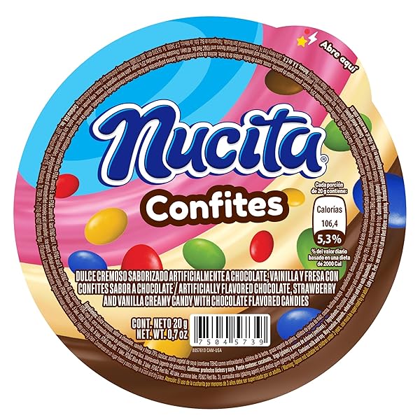 NUCITA CONFITES, CREAMY CHOCOLATE, STRAWBERRY AND VANILLA WITH CHOCOLATE CANDIES, 4 CT BAG, 2.8 OZ