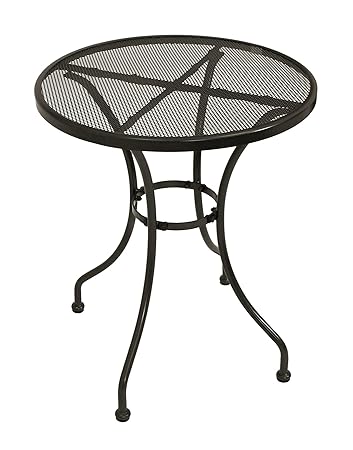 DEGAMO Bistrotisch Classic 60cm rund aus Metall/Streckmetall, anthrazit