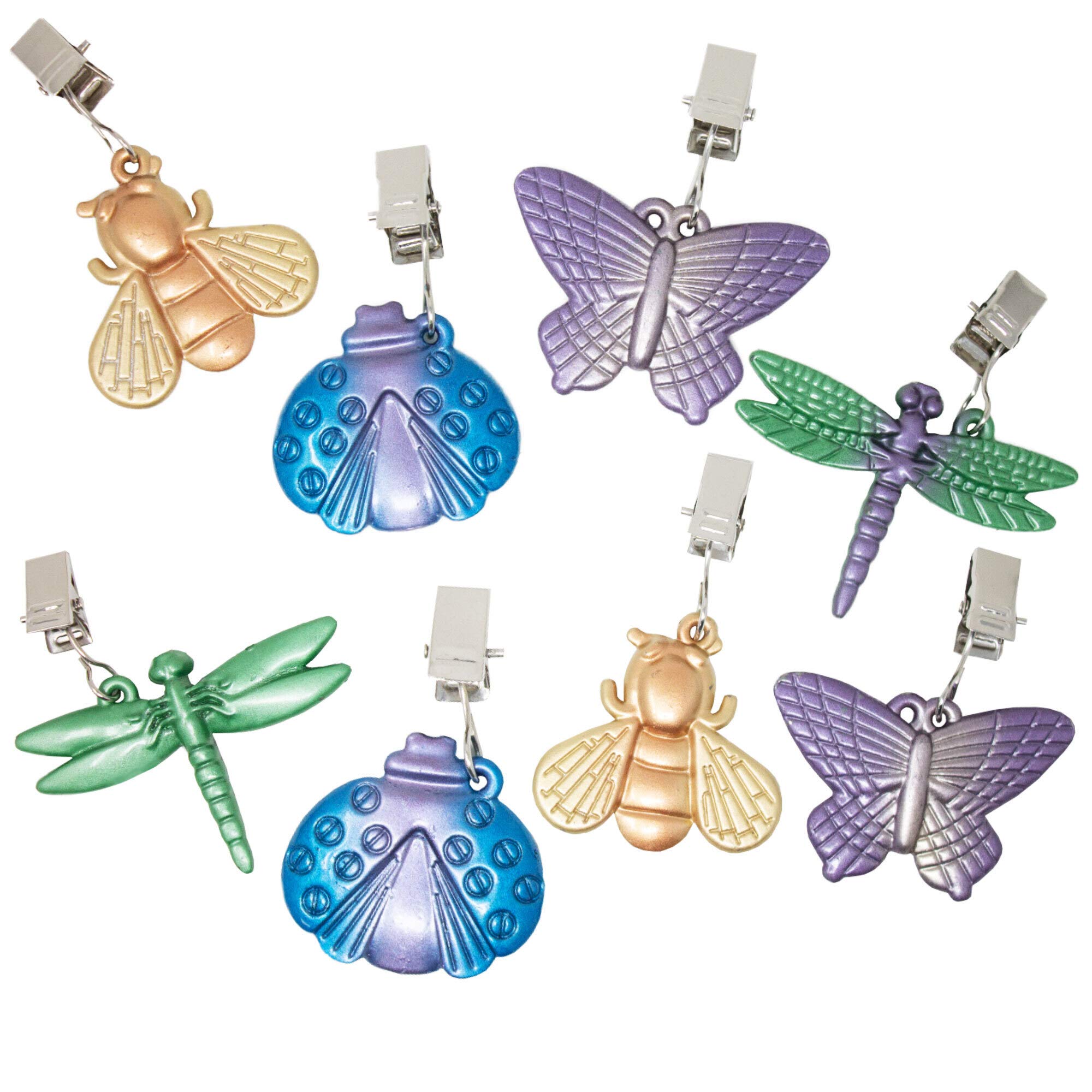 ToCi 8 x Tablecloth Weights, Tablecloth Pompoms, Silver, 6.5 x 5.5 cm