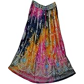 Radhykrishnafashions Women's Tie Dye Yoga Trend Sequined Crinkle Broomstick Gypsy Long Skirt