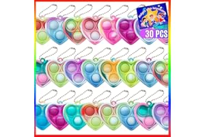 ONKULL Valentines Day Gifts for Kids,30 PackHeart Pop Fidget Toys,Valentines Exchange Gifts for Classroom,Valentines Party Favors Prizes