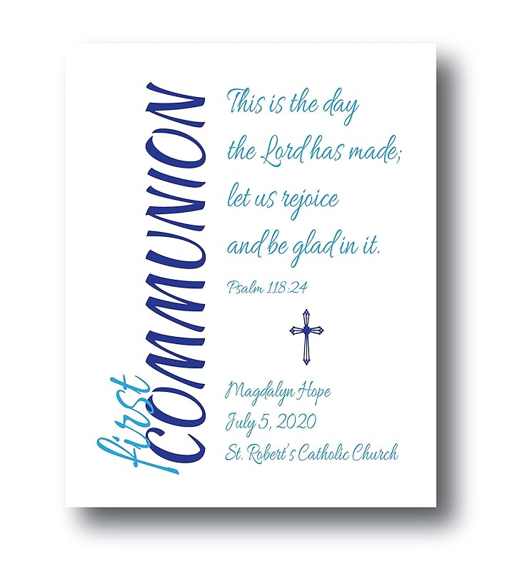 Amazon.com: First Communion Gifts For Girls Personalized, Choose Verse