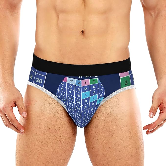Underpants Mens Low Rise SXXXL Breathable Boxer Briefs Underwear Arabic Numerals Table Template