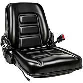 TICSEA Universal Forklift Seat, Tractor Seat with Safety Belt, Adjustable Back and Operator Position Switch,for Tractor,Excavator Skid Loader Backhoe Dozer Telehandler