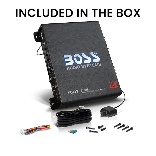 BOSS AUDIO SYSTEMS R1100M MONOBLOCK CAR AMPLIFIER – 1100 HIGH OUTPUT, 2-8 OHM STABLE, LOW/HIGH LEVEL INPUTS, LOW PASS CROSSOVER, MOSFET POWER SUPPLY