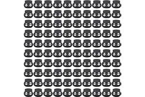 RONYOUNG 100Pcs Plastic Spring Cord Lock Double Hole Toggle Stopper Buttons Fastener Slider (BLACK)