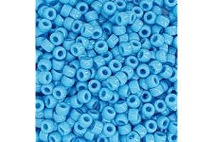 MIIIM 1200PCS 6x9mm Pony Beads Bulk, Light Blue Pony Beads for Bracelets Making Kit, Kandi Beads, Hair Beads for Braids, Craft Beads for Jewelry Making (Light Blue)