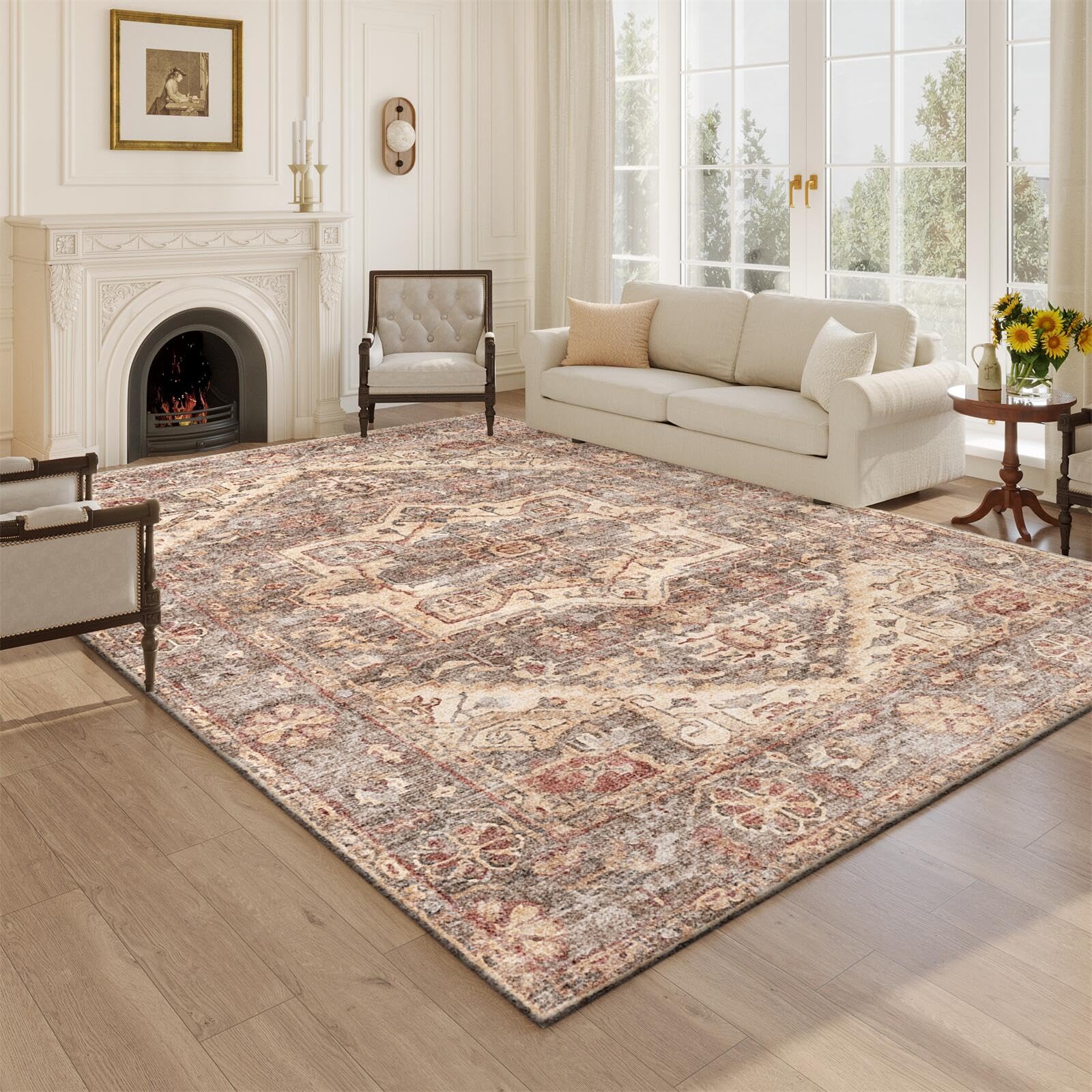 Photo 1 of ***SIMILAR***
Area Rug 5x7 Living Room,Machine Washable Rugs,Stain Resistant Soft Thin Non-Slip Floral Carpet, Boho Vintage Home Decor,for Indoor Bedroom,Office,Farmhouse,Dining,Dorm