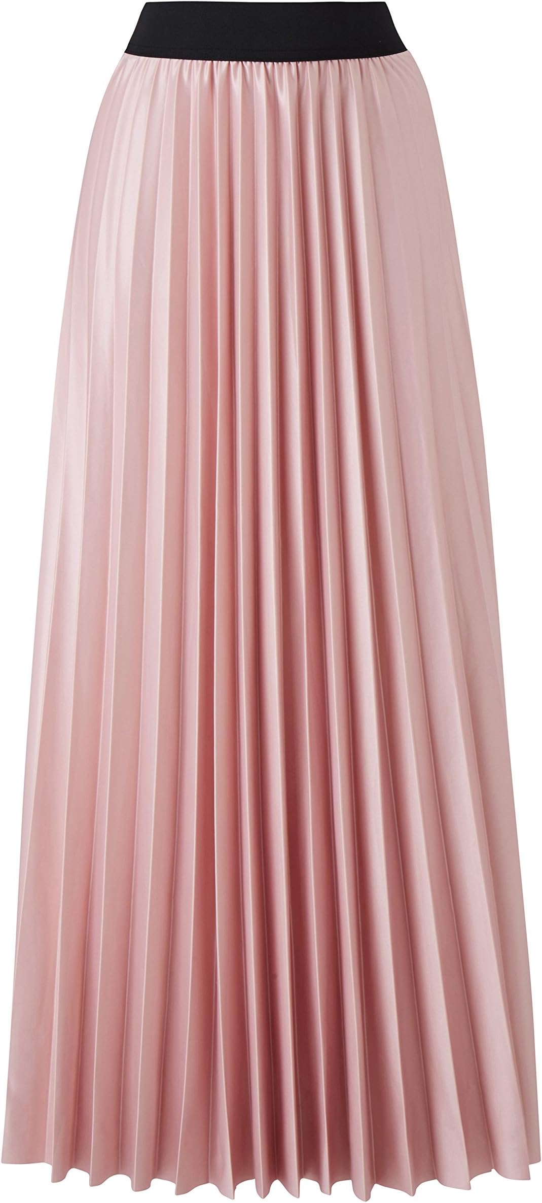 Womens Wet Look Sunray Pleat Maxi Skirt