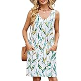 Summer Dresses for Women 2025 Vintage Floral V-Neck Sundresses Casual Beach Vacation Tank Dress