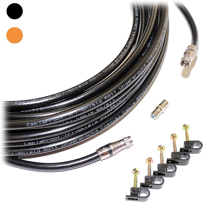 RG11 COAXIAL Cable with F Connectors on Each end Tri