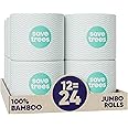 Save Trees Bamboo Toilet Paper - 12 Rolls Of Organic Toilet Paper, 3-ply, 300 Sheets Per Roll - PFAS Free, FSC Certified, Plastic Free, Vegan & Chemical Free Toilet Paper