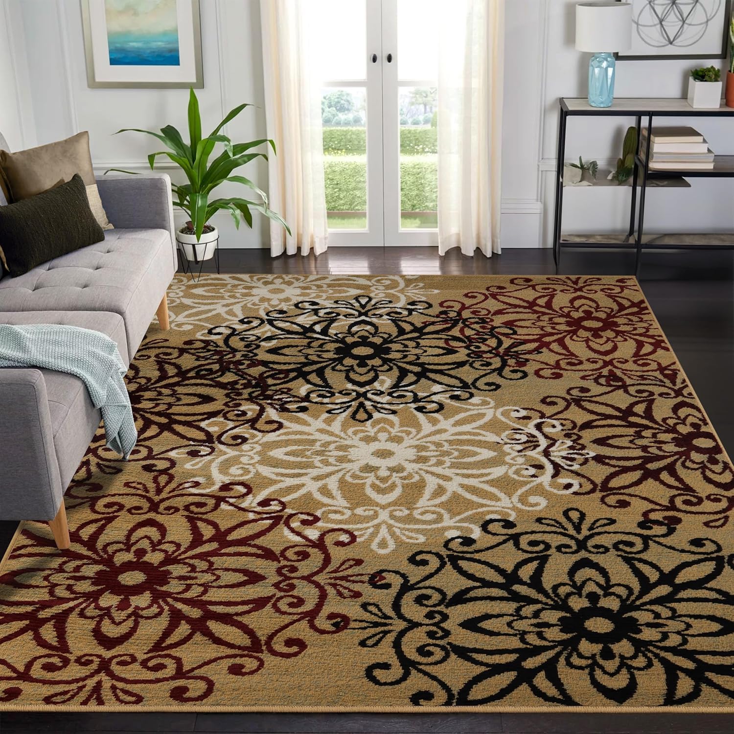 Superior Indoor Area Rug, Jute Backing, Plush Rugs for Entry, Office, Living, Dining, Kitchen, Hardwood Floors, Vintage Aesthetic, Boho Home Decor, Leigh Collection, 5' x 8', Gold Image Superior Indoor Area Rug, Jute Backing, Plush Rugs for Entry, Office, Living, Dining, Kitchen, Hardwood Floors, Vintage Aesthetic, Boho Home Decor, Leigh Collection, 5' x 8', Gold Image