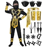 Spooktacular Creations Halloween Ninja Costume Kids, Ninja Dragon Jumpsuit Set, Boys Halloween Costume for DressUp Party