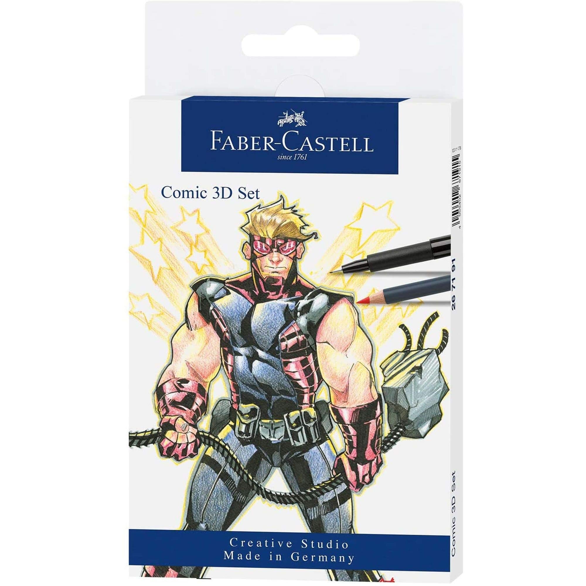 Faber-Castell Creative Studio Comic Illustration 3D Set, Multicoloured, 11 Pieces, For Art, Craft, Drawing, Sketching, Home, School, University, Colouring