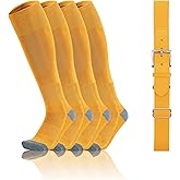 QBK 2-16Y Toddler Baseball Socks And Belt Youth Softball Tee Ball Combo Set for Boy Girl (2 Pairs of Socks & 1 Belt)