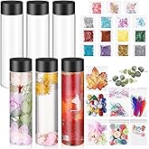 Arrowbash 6 Pcs Sensory Bottles Kits for Toddlers 1-3 Kids 400 ml Plastic Calming Bottles Empty with Lid Calm Down Jar Kit Filler Glitters Sequins Weather Containers for Relieving Anxiety Disturbed