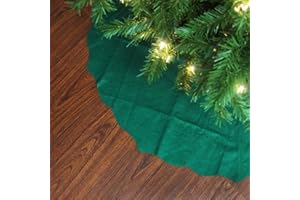 Northlight 48" Christmas Traditions Cardinal Green Scalloped Edge Christmas Tree Skirt