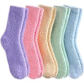 FANZERO Fuzzy Socks for Women Cozy Fluffy Slipper Socks Soft Warm Winter Fleece Plush Sleeping Gift Socks