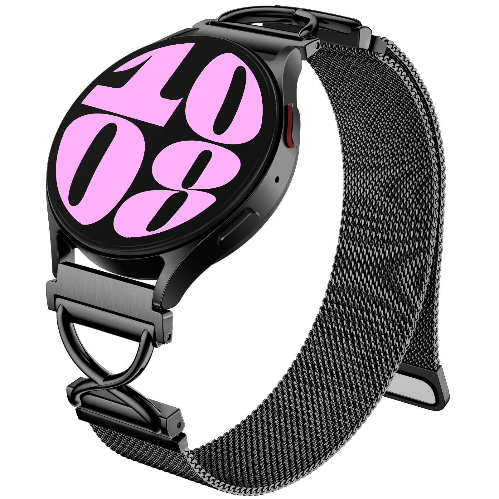 JKD Metal Bands for Samsung Galaxy Watch 4 Band/Watch 5 6/Galaxy Watch 7 Band 40mm 44mm Women Men, 20mm X-Shape Mesh Magnetic Strap Repalcement for Galaxy 5 Pro/4 6 Classic 42mm 46mm 43mm 47mm, Black