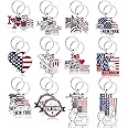 Landical New York Souvenirs Gifts NYC Metal Keychain Star USA Flag Statue of Liberty Key Ring I Love New York Souvenirs