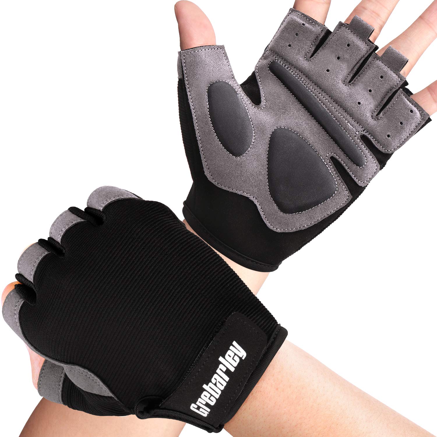 Grebarley Gym Gloves,Training gloves with Wrist Support,Weight lifting Gloves,Breathable Sport Gloves,Crossfit Training,Suit for Men and Women (Without Wristband, M)