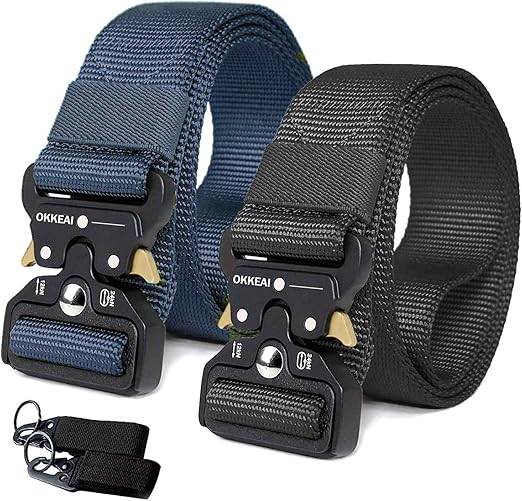 Amazon 2パックベルトタクティカルベルト サバゲー ミリタリー ワンタッチバックル コブラバックルゲーム装備ミリタリー 作業用アウトドアdiy ブルーブラック 125cm タクティカルベルト 通販