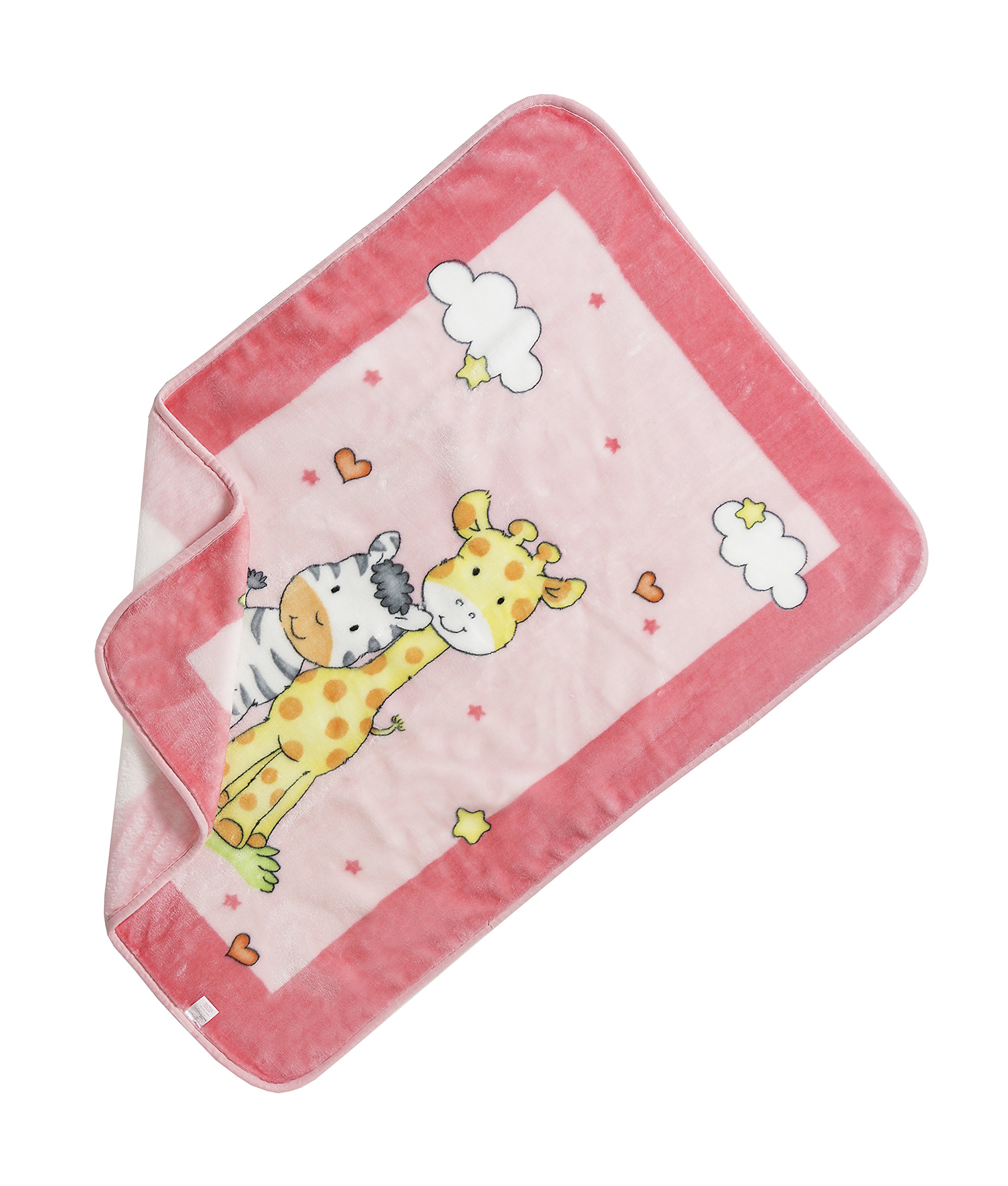 Baby Elegance Jungle Buddies Spanish Blanket (80 x 110 cm, Pink)