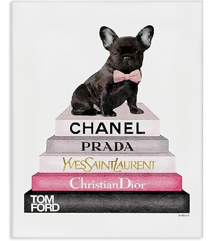 Amazon.com: Oliver Gal 'Frenchie Glam White Bag' The Dogs and