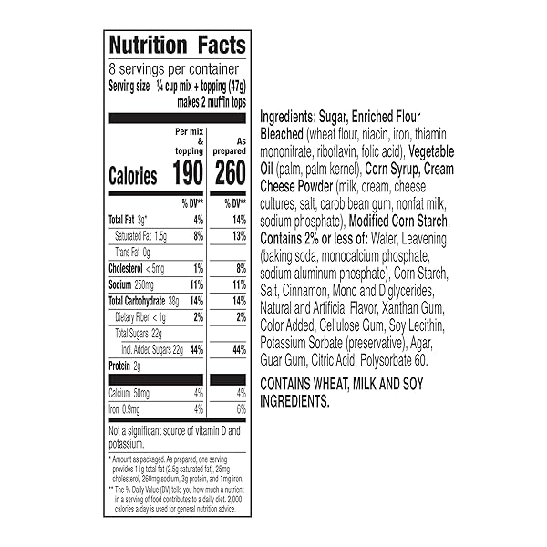 BETTY CROCKER MUFFIN TOPS MIX, CINNAMON, WITH TOPPING, 13.4 OZ