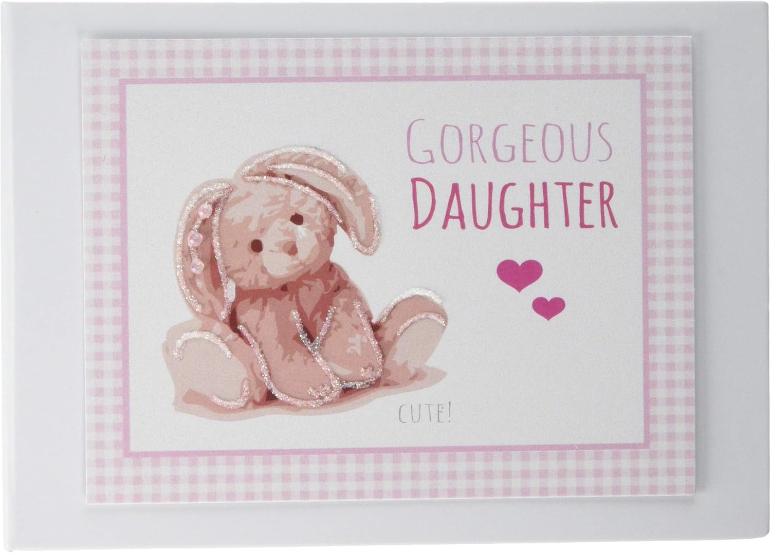 White Cotton Cards Pink 'Gorgeous Daughter' Photo Album (NRP18T), of, Pink,white