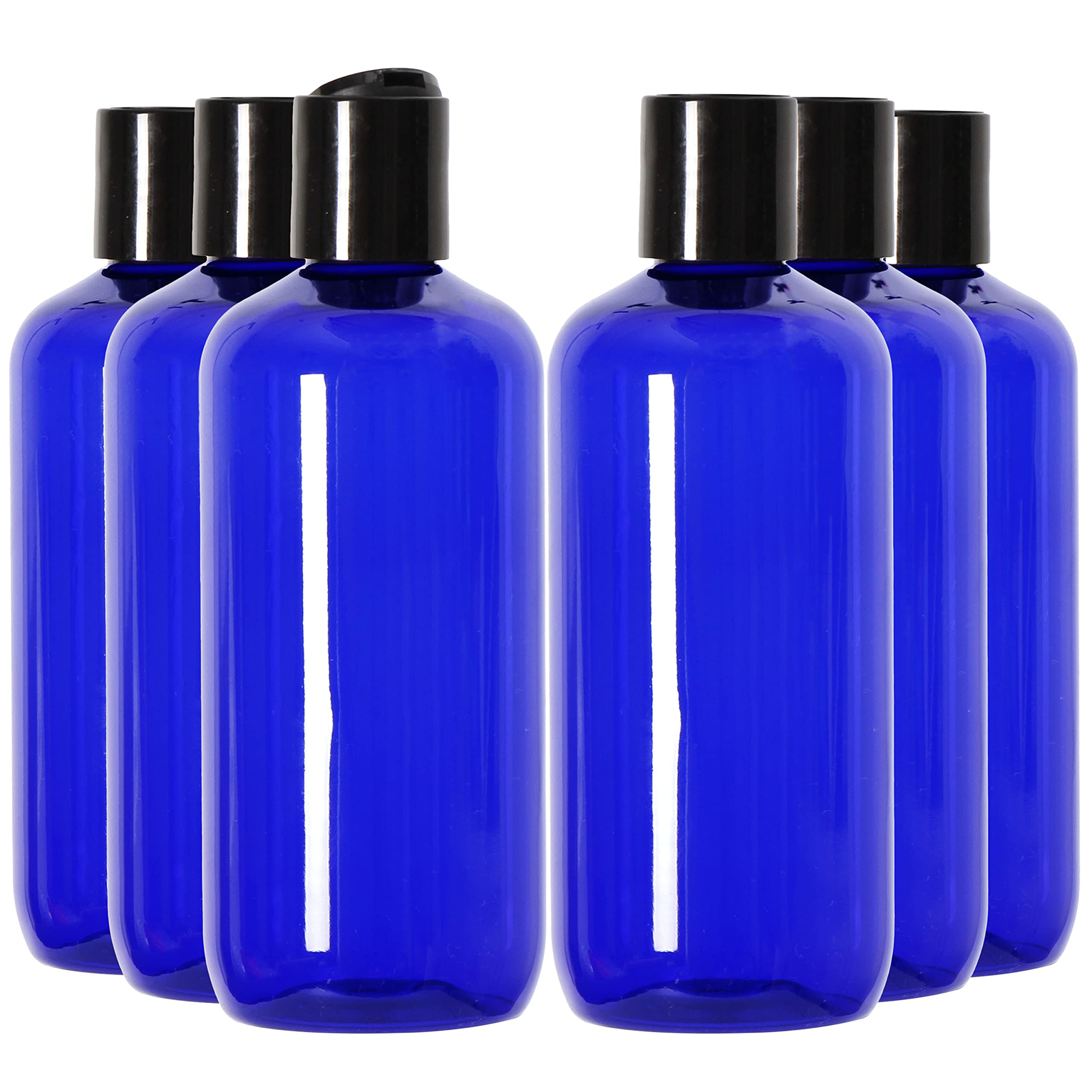 Youngever 10 Pack 250ML Plastic Empty Bottles with Disc Cap 8 Ounce, Refillable Cosmetic Bottles, Squeeze Containers for Shampoo, Liquid Body Soap, Lotion, Cream (Blue)