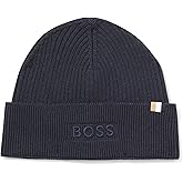 BOSS Mens Magico Ribbed Mixed Material Beanie