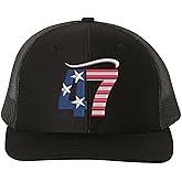 47 USA Flag Hair Top Embroidered Trucker Hat | Support President American Mesh Snapback Unisex Cap