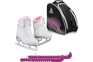 SKATE GURU Jackson Ultima Finesse JS180 / JS181 / JS184 Figure Ice Skates for Women and Girls Bundle with Guardog Skate Guards, Jackson Skate Bag JL350 - Improved, JUST LAUNCHED 2020