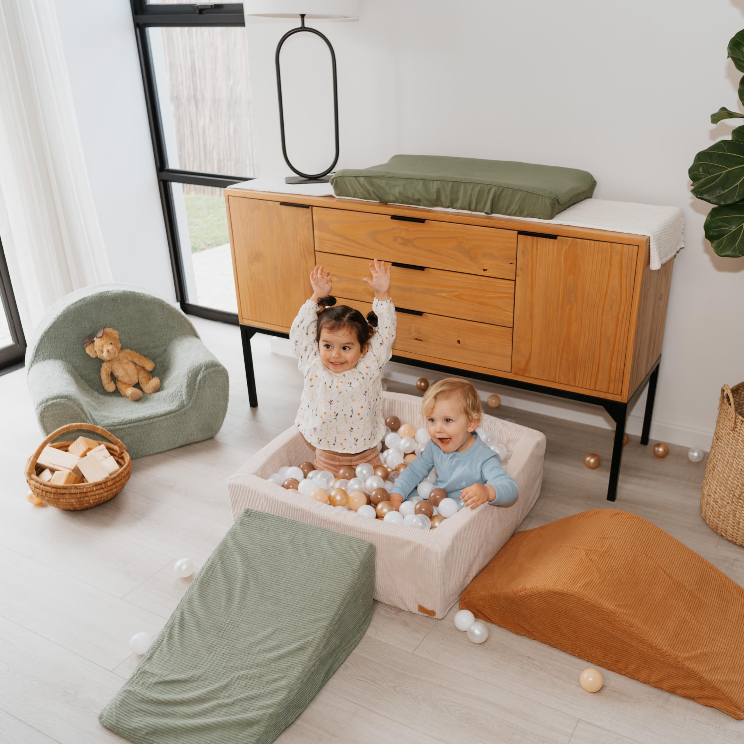 Fun Climbing Toy Set for Toddlers Aged 1-3 - Incl. Crawl Through Tunnel, Large Ball Pit & Climbing Blocks for Unlimited Indoor Fun - Perfect Foam Play Gym for Baby/Kids to Safely Learn New Skills