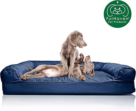 Amazon Com Furhaven Pet Dog Bed Orthopedic Quilted Traditional